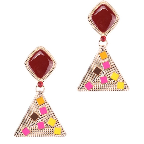 Triangle Dangle Drop Earrings for Women - Picture 3 of 4